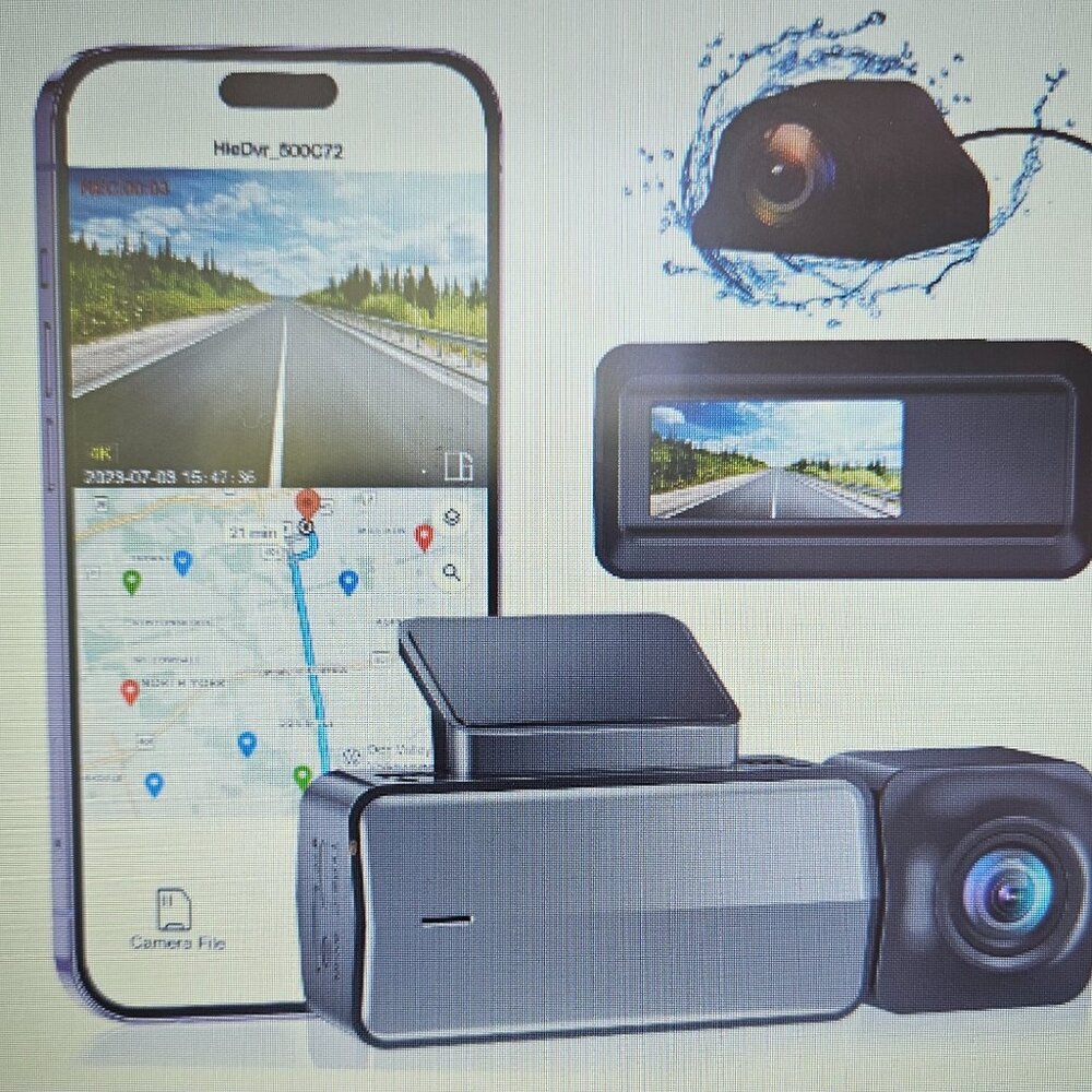 4K Dash Cam Front and Rear, Dual Dash Camera for Cars 4K+1080P Dashboard Car Cam